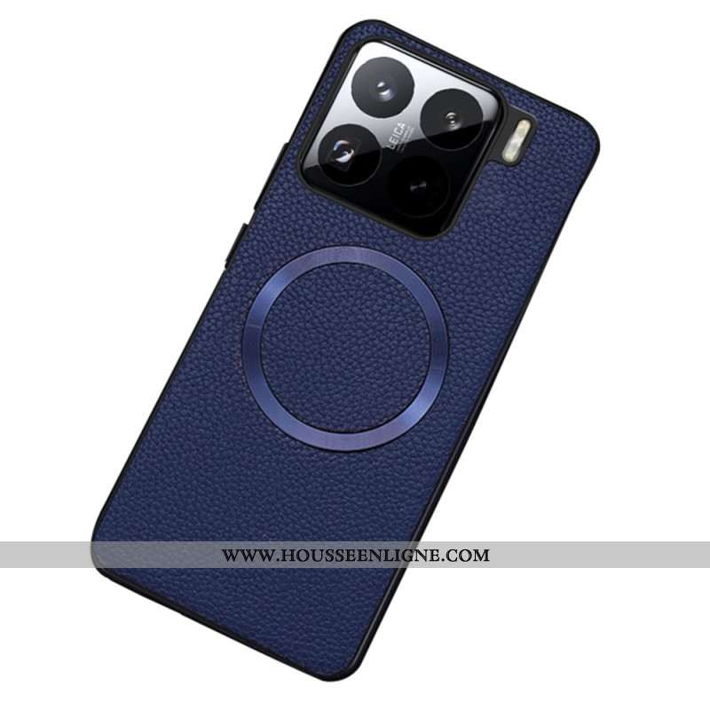 Coque Xiaomi 15 Compatible MagSafe Simili Cuir Texturé