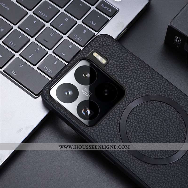 Coque Xiaomi 15 Compatible MagSafe Simili Cuir Texturé
