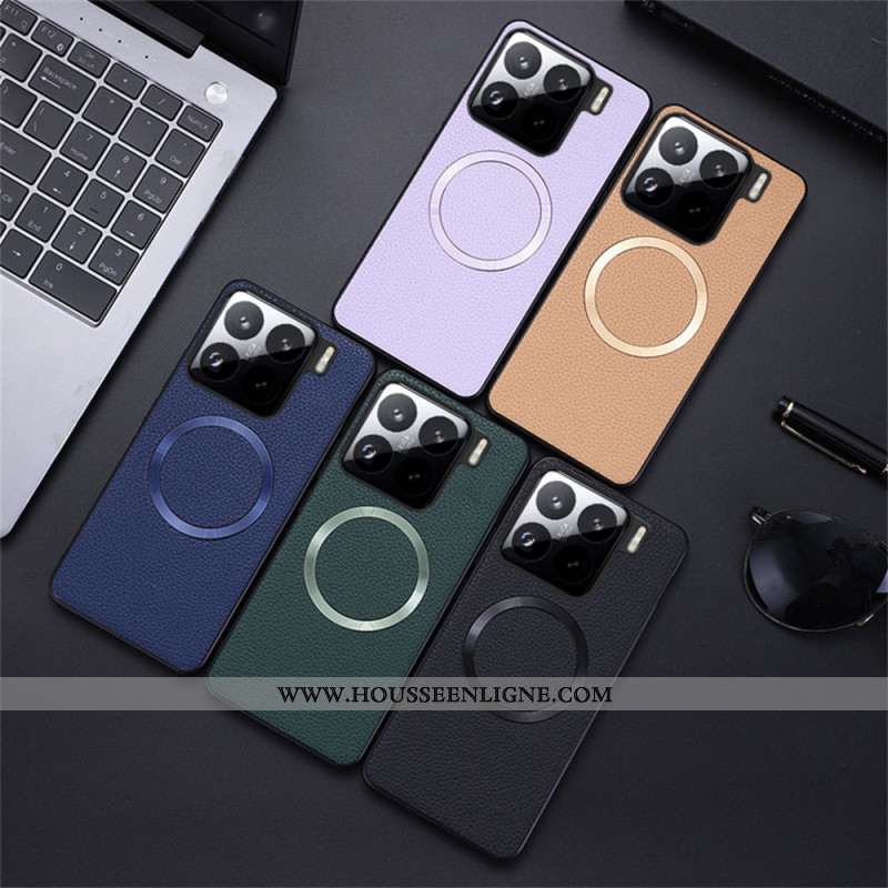 Coque Xiaomi 15 Compatible MagSafe Simili Cuir Texturé