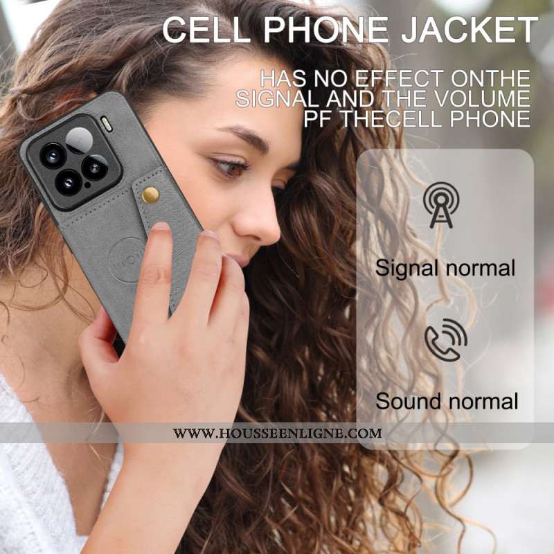 Coque Xiaomi 15 Effet Cuir avec Porte-cartes et Support