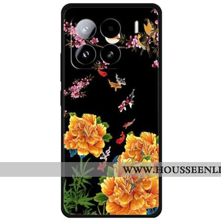 Coque Xiaomi 15 Fleurs et Poissons
