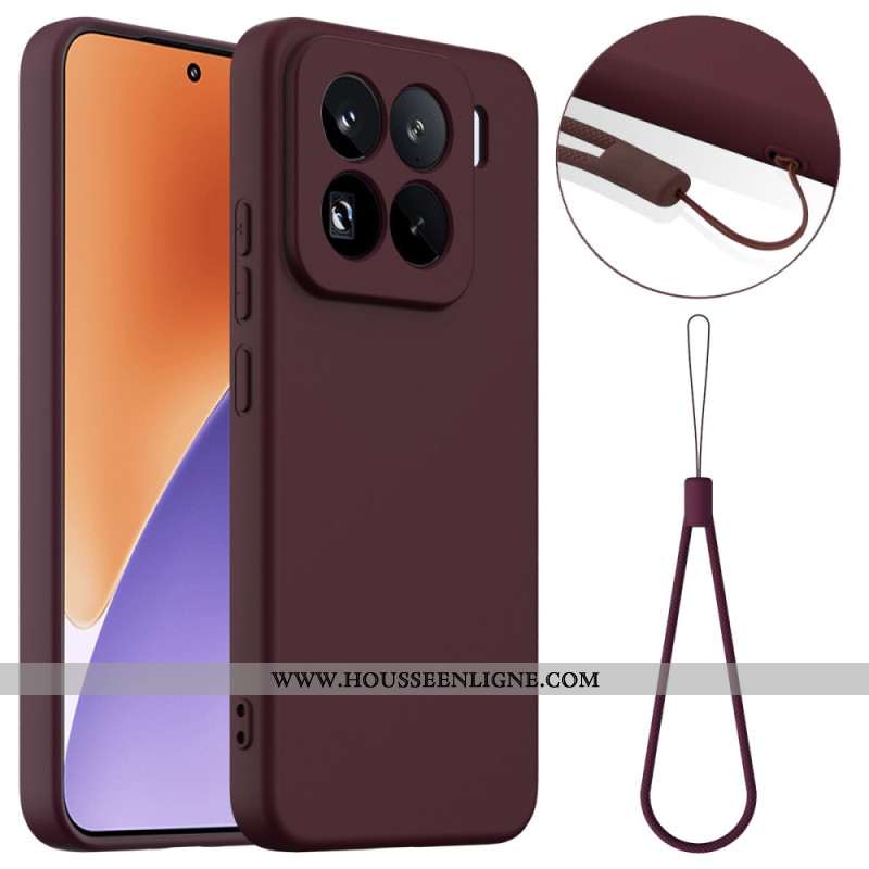 Coque Xiaomi 15 Pro Compatible MagSafe Silicone Liquide à Lanière