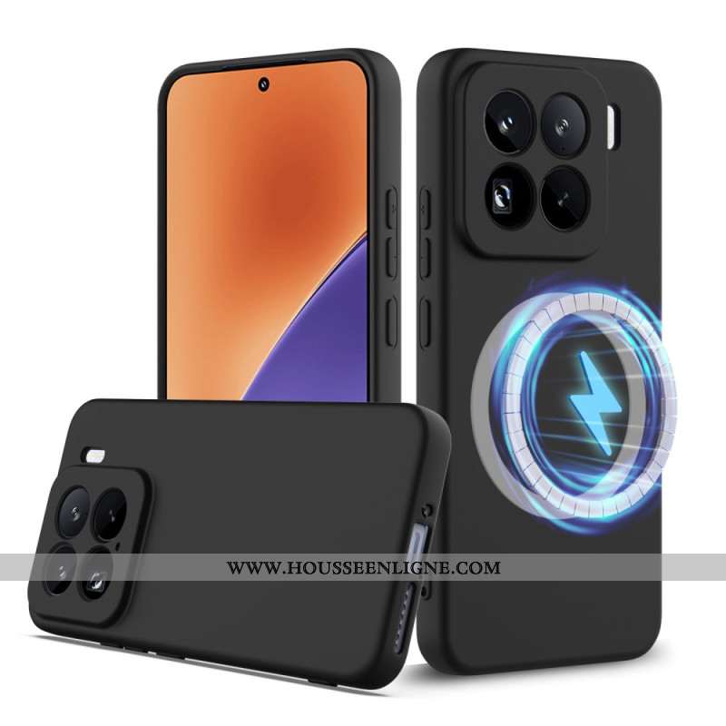 Coque Xiaomi 15 Pro Compatible MagSafe Silicone Liquide à Lanière