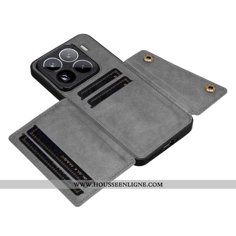 Coque Xiaomi 15 Pro Effet Cuir Porte-Cartes