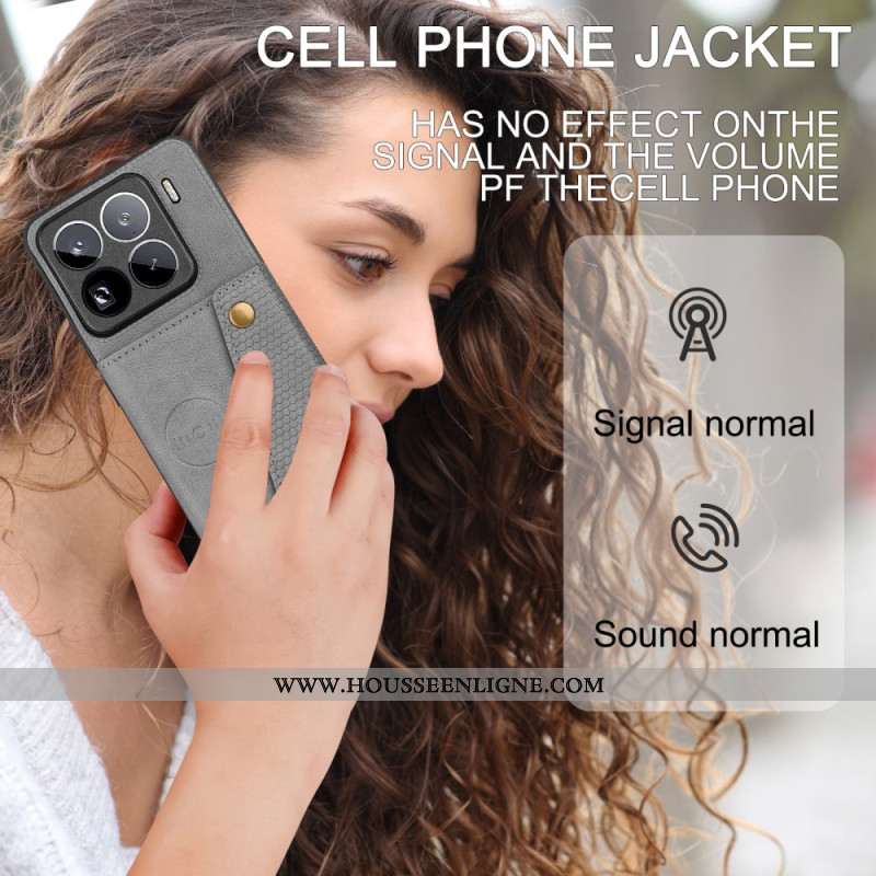 Coque Xiaomi 15 Pro Effet Cuir Porte-Cartes