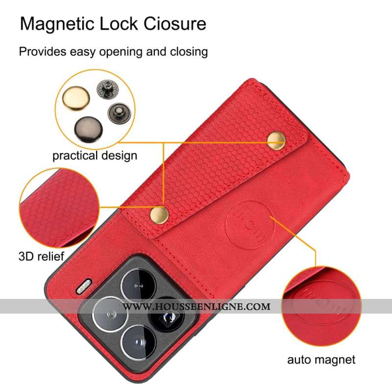 Coque Xiaomi 15 Pro Effet Cuir Porte-Cartes