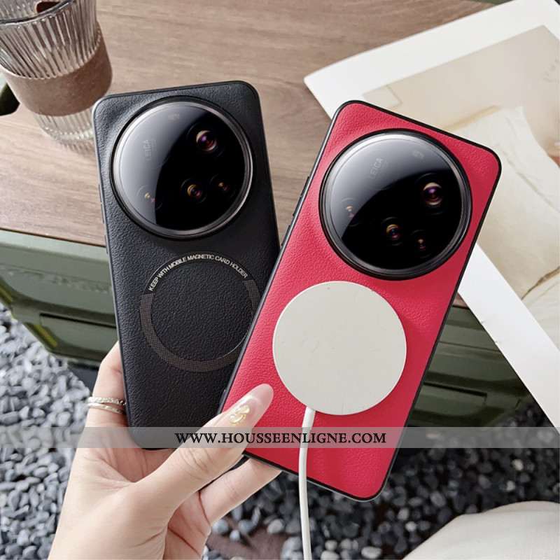 Coque Xiaomi 15 Ultra Compatible MagSagfe Effet Cuir