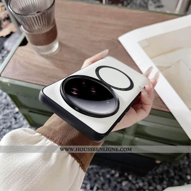 Coque Xiaomi 15 Ultra Compatible MagSagfe Effet Cuir