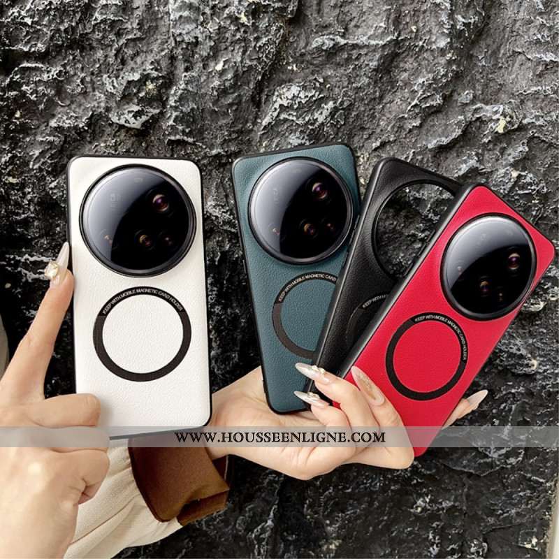 Coque Xiaomi 15 Ultra Compatible MagSagfe Effet Cuir