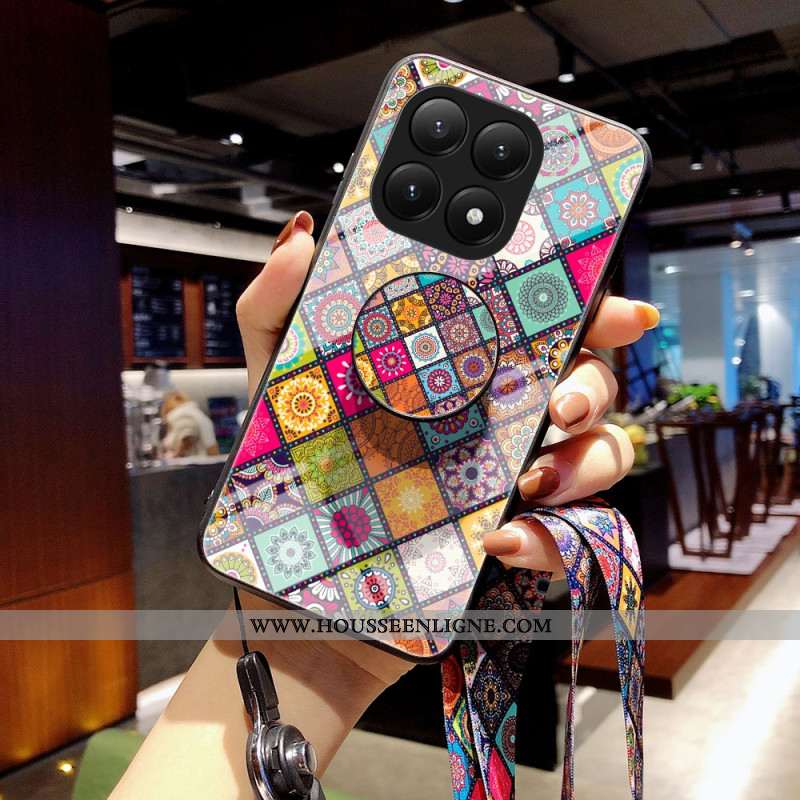 Coque Xiaomi 15T Support et Lanière Design Patchwork
