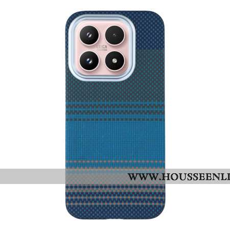 Coque Xiaomi 17 Gradient avec Cadre Métallique pour Objectif - Bleu Flottant