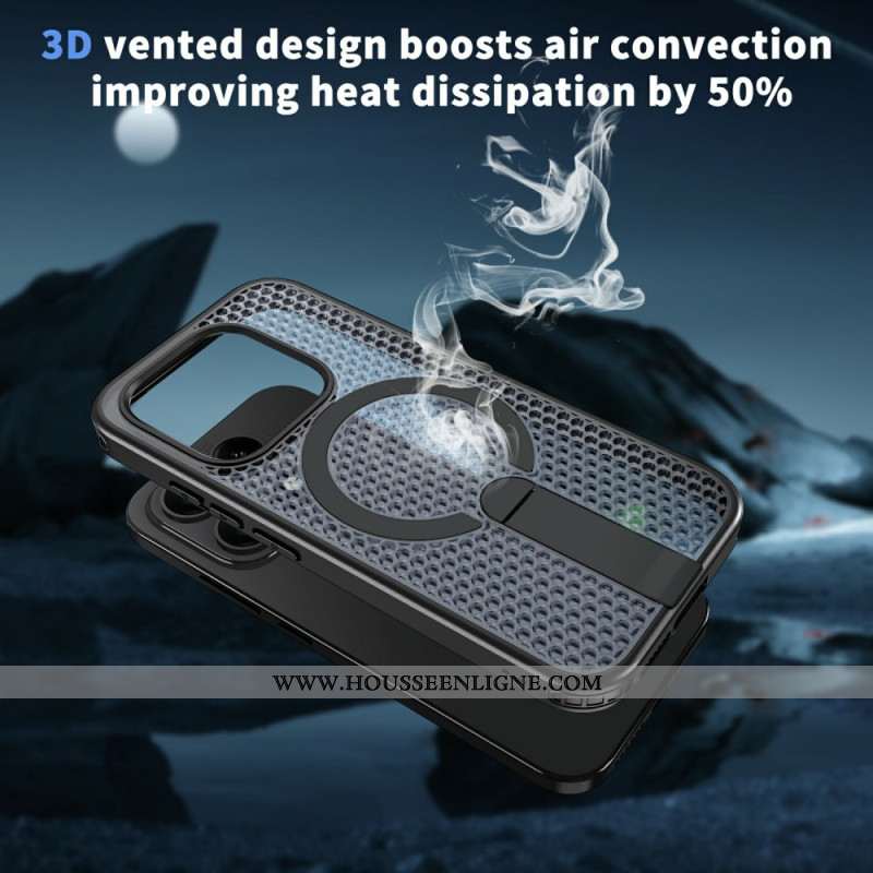 Coque Xiaomi 17 Magnétique Texture Quadrillée avec Béquille