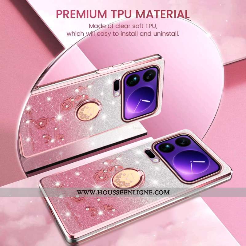 Coque Xiaomi 17 Pro Anneau-Support Strass