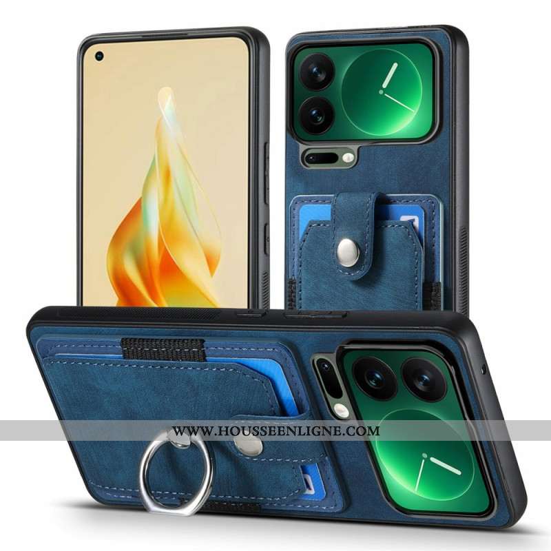 Coque Xiaomi 17 Pro Effet Cuir Support et Porte-Cartes