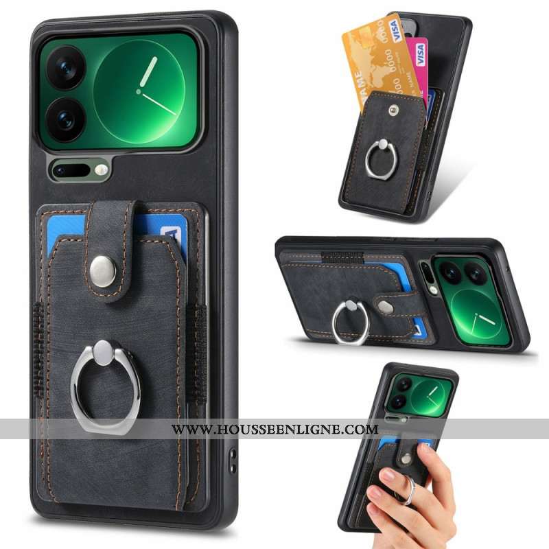 Coque Xiaomi 17 Pro Effet Cuir Support et Porte-Cartes