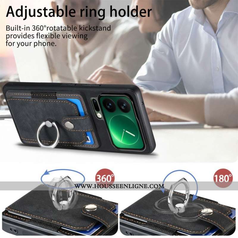 Coque Xiaomi 17 Pro Effet Cuir Support et Porte-Cartes