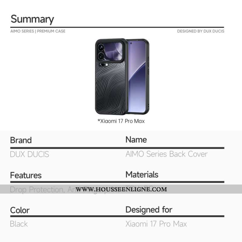 Coque Xiaomi 17 Pro Max Aimo Series DUX DUCIS