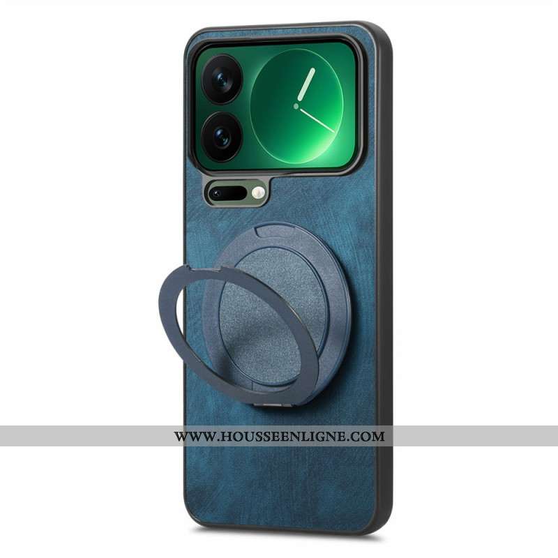 Coque Xiaomi 17 Pro Max Support Rotatif et Texture Cuir Rétro