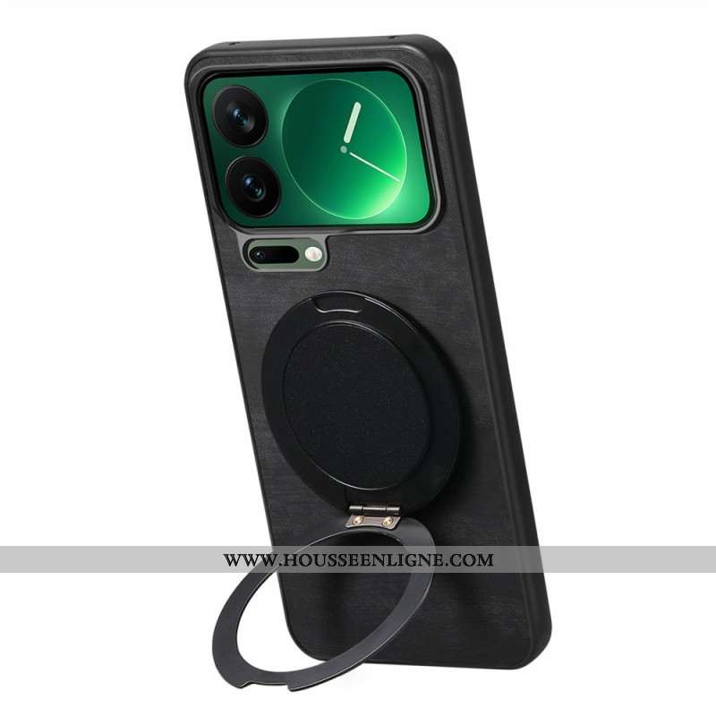 Coque Xiaomi 17 Pro Max Support Rotatif et Texture Cuir Rétro