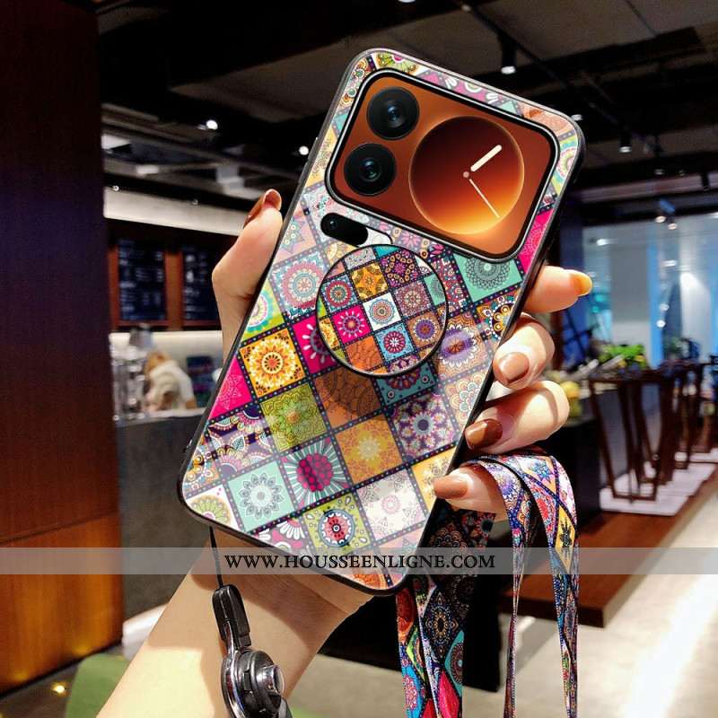 Coque Xiaomi 17 Pro Max Support et Lanière Patchwork