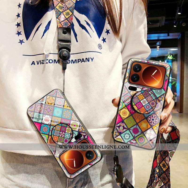 Coque Xiaomi 17 Pro Max Support et Lanière Patchwork