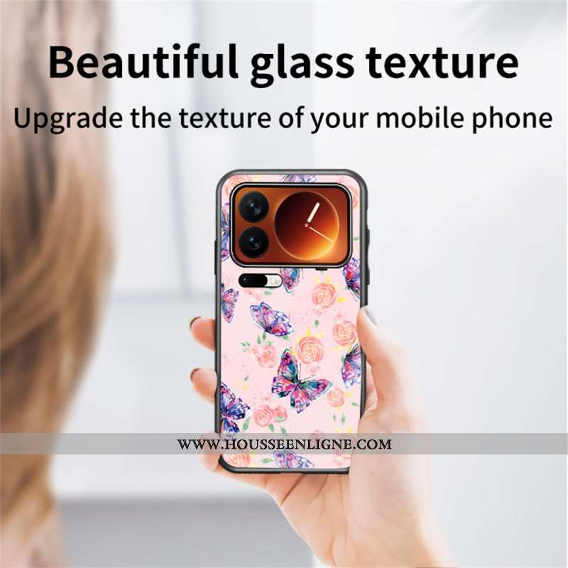 Coque Xiaomi 17 Pro Max Verre Trempé Motif Papillon