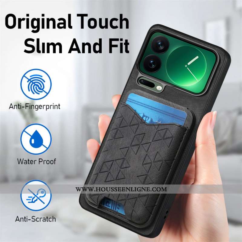 Coque Xiaomi 17 Pro Porte-Cartes et Support Motif Gravé