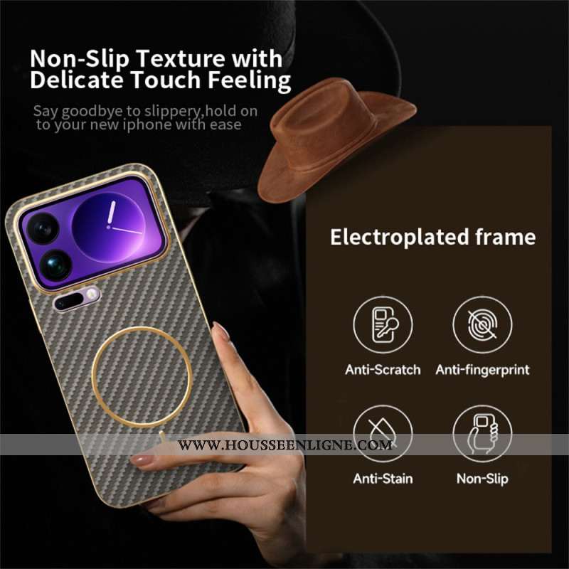 Coque Xiaomi 17 Pro Texture Fibre Carbone
