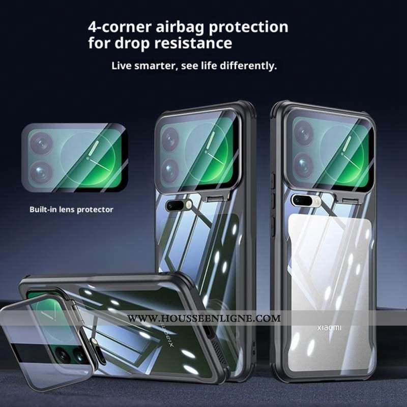Coque Xiaomi 17 Pro Transparente Support Intégré et Protection Caméra
