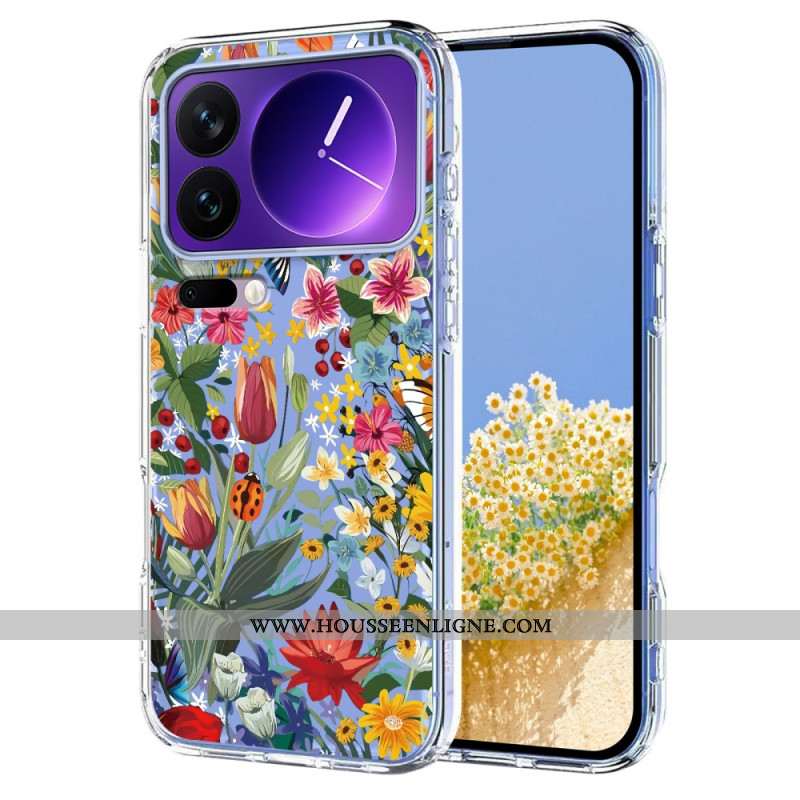 Coque Xiaomi 17 Pro Transparentes Papillons et Fleurs