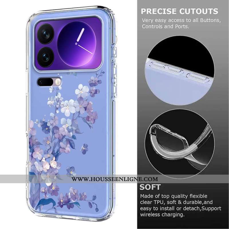 Coque Xiaomi 17 Pro Transparentes Papillons et Fleurs