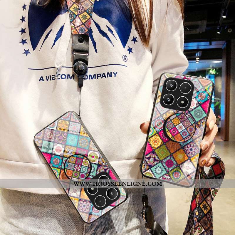 Coque Xiaomi 17 Support Patchwork à Lanière