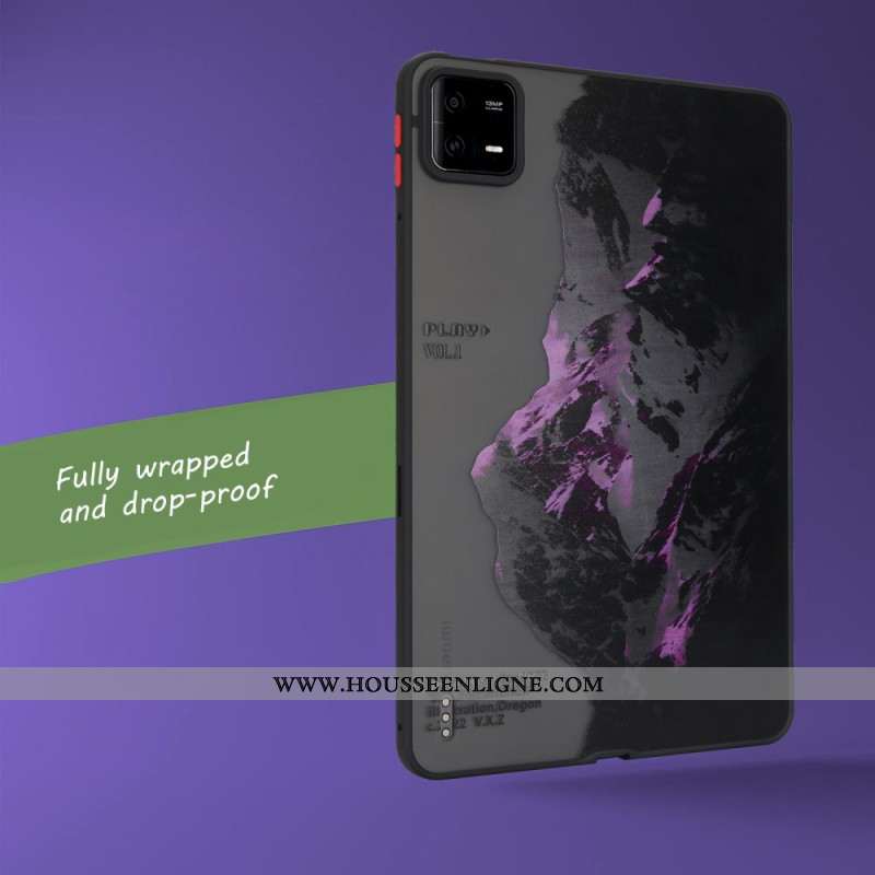 Coque Xiaomi Pad 6 / 6 Pro Montagne Enneigée Violette