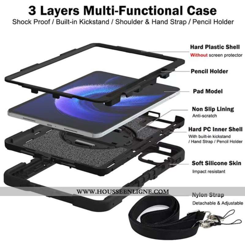 Coque Xiaomi Pad 6 / 6 Pro Ultra Résistante avec Bandoulière