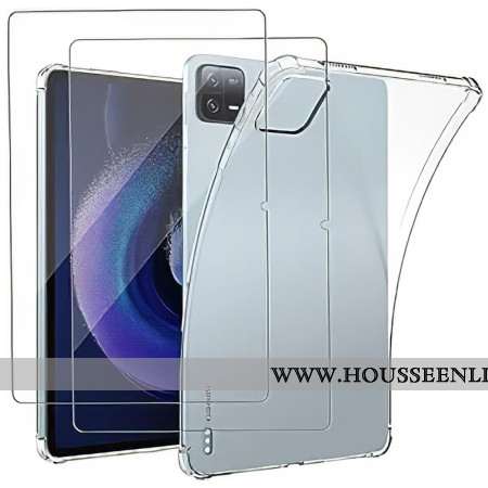 Coque Xiaomi Pad 6 / Pad 6 Pro Transparente et Protection Écran en Verre Trempé
