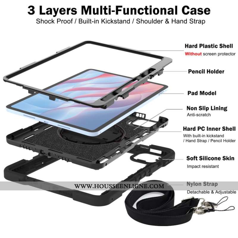 Coque Xiaomi Pad 7 / 7 Pro Ultra Résistante avec Support et Bandoulière