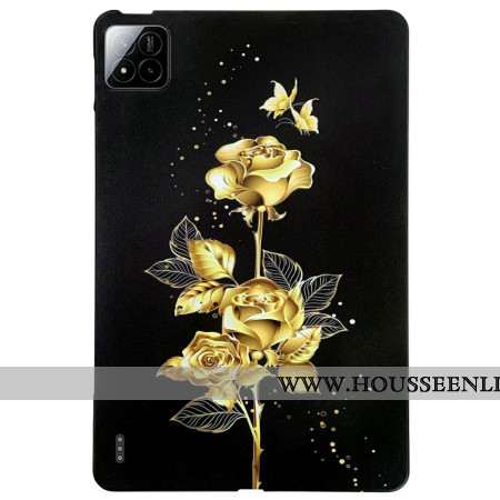 Coque Xiaomi Pad 7 / Pad 7 Pro Roses Dorées et Papillons