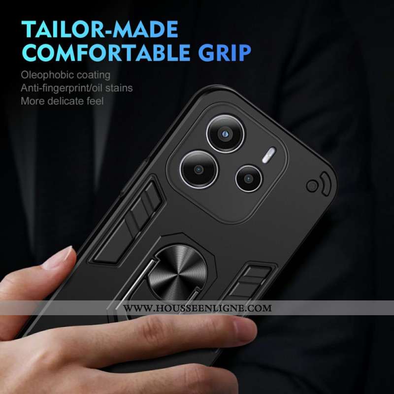 Coque Xiaomi Redmi Note 14 4G Hybride avec Anneau-Support