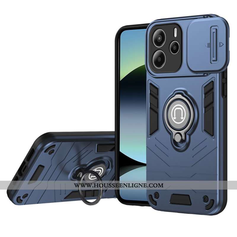 Coque Xiaomi Redmi Note 14 4G Protège-Caméra Coulissant et Support