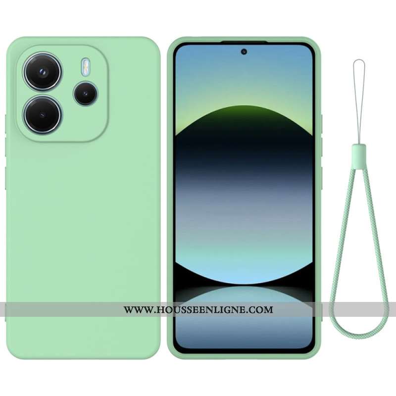 Coque Xiaomi Redmi Note 14 4G Silicone Liquide à Lanière