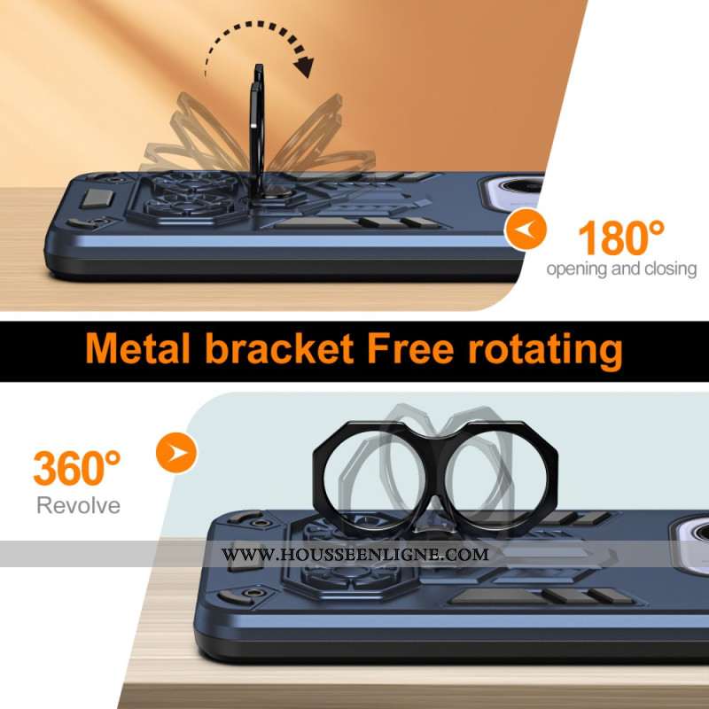 Coque Xiaomi Redmi Note 14 5G Anneau-Support Effet Métal