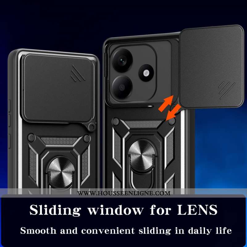 Coque Xiaomi Redmi Note 14 5G Protection Caméra Coulissante et Support