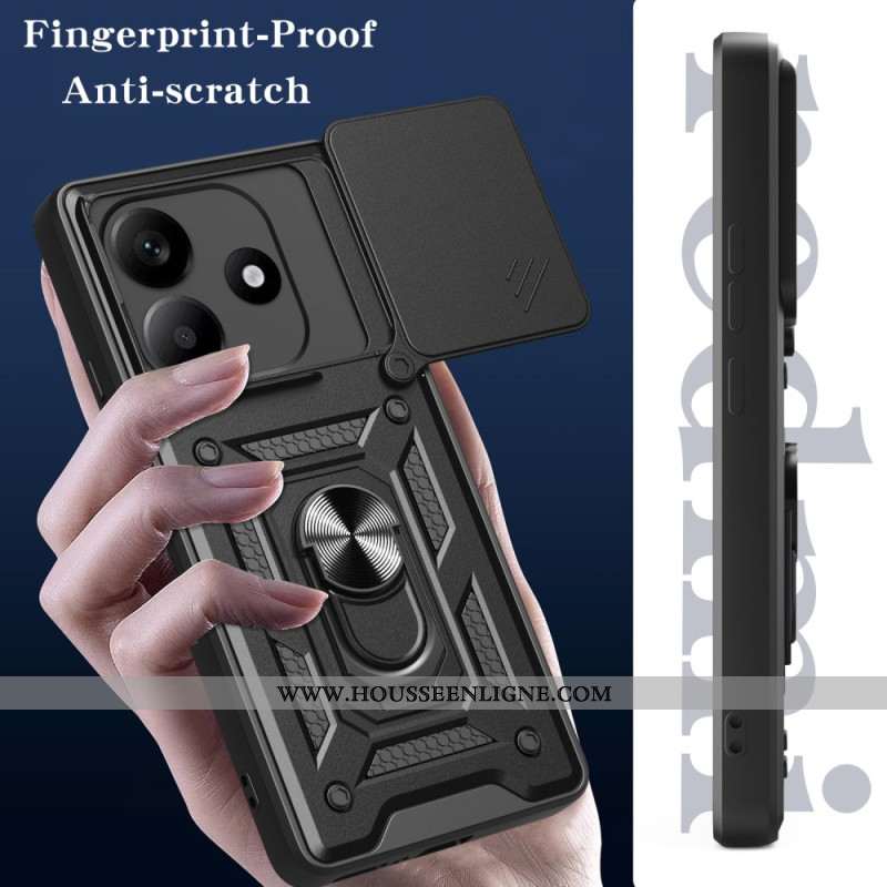 Coque Xiaomi Redmi Note 14 5G Protection Caméra Coulissante et Support