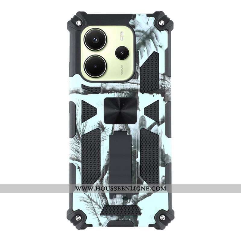 Coque Xiaomi Redmi Note 14 5G Robuste avec Support Intégré Camouflage