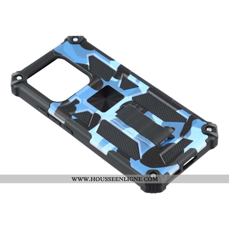 Coque Xiaomi Redmi Note 14 5G Robuste avec Support Intégré Camouflage