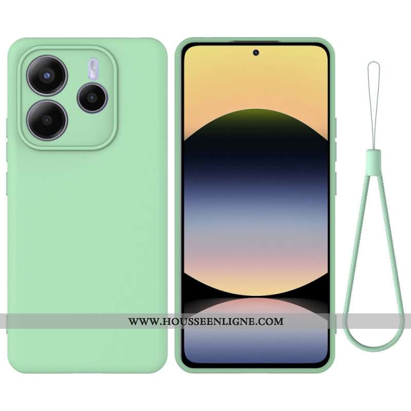 Coque Xiaomi Redmi Note 14 5G Silicone Liquide à Lanière