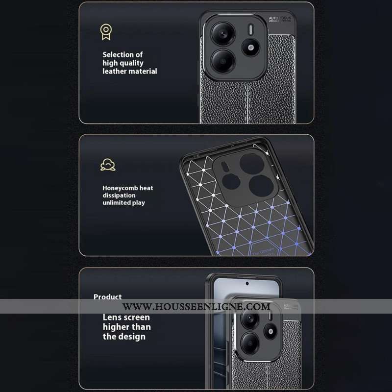 Coque Xiaomi Redmi Note 14 5G Texture Litchi