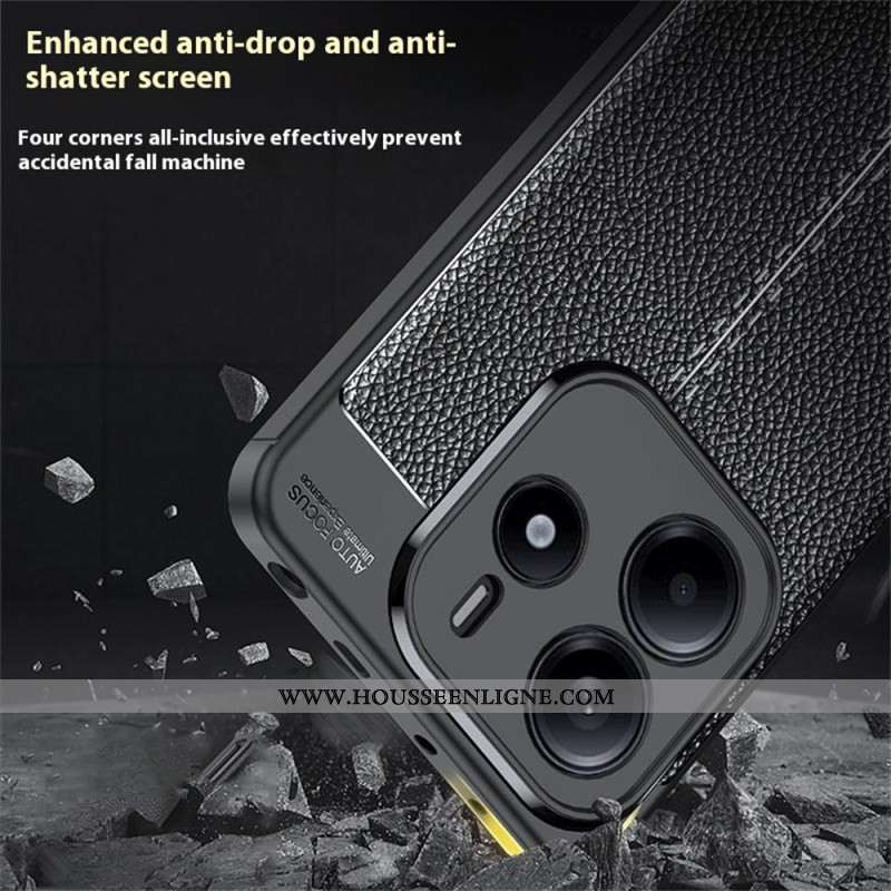 Coque Xiaomi Redmi Note 14 5G Texture Litchi