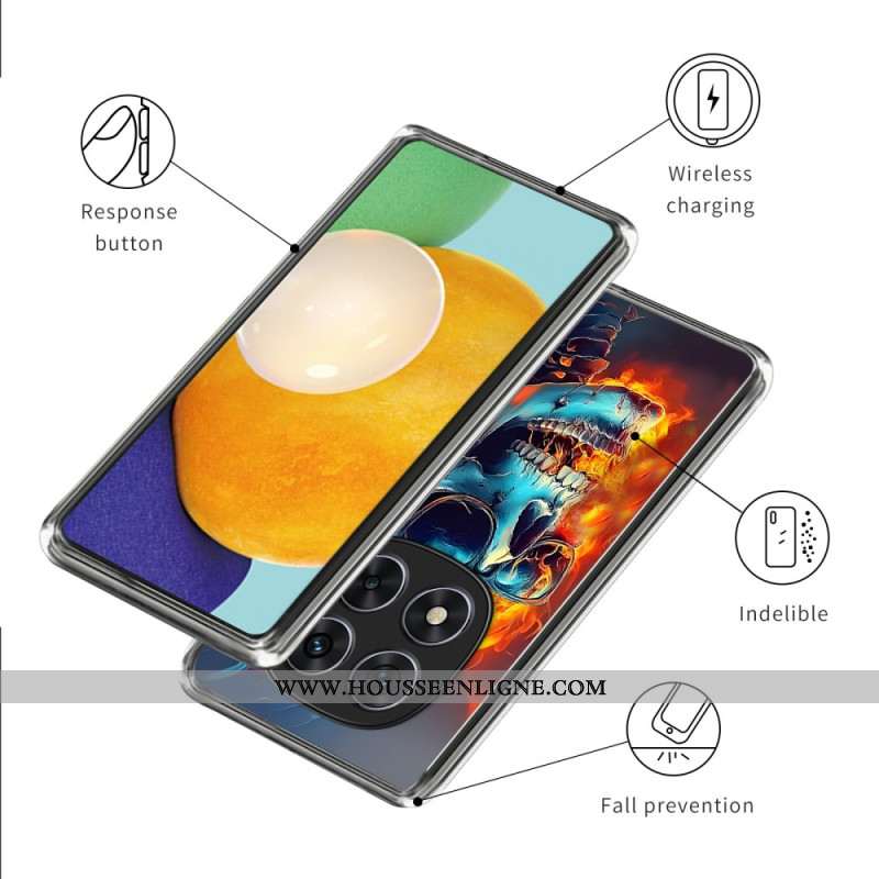 Coque Xiaomi Redmi Note 14 Pro 4G Crâne enflammé