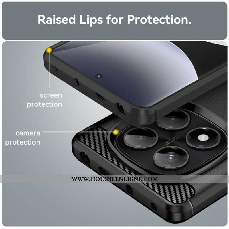 Coque Xiaomi Redmi Note 14 Pro 4G Fibre Carbone Brossée
